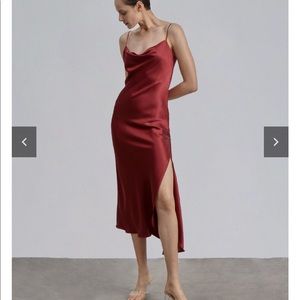 NWT Red Silk Slip Dress
